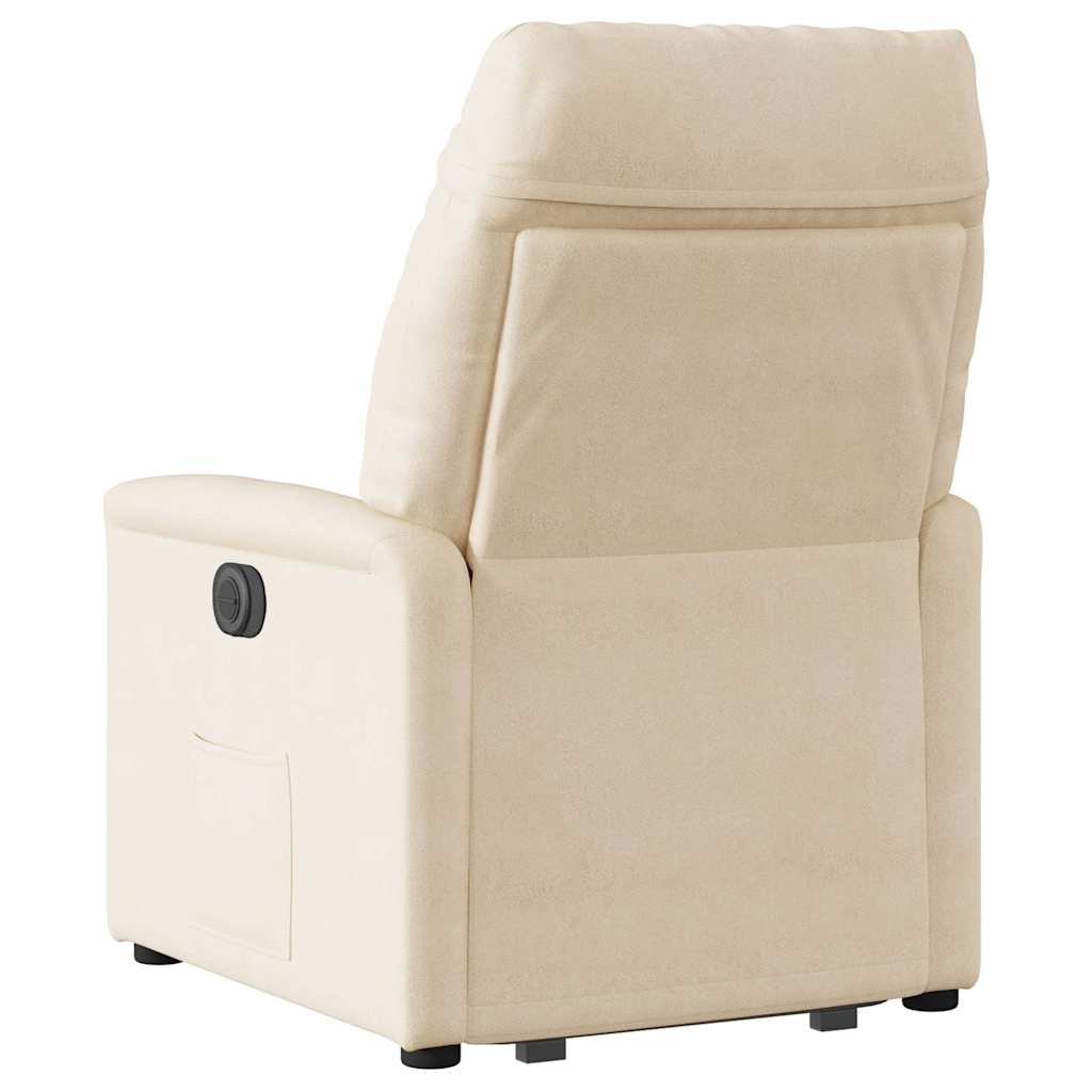 Poltrona de massagens reclinável elevatória microfibra bege