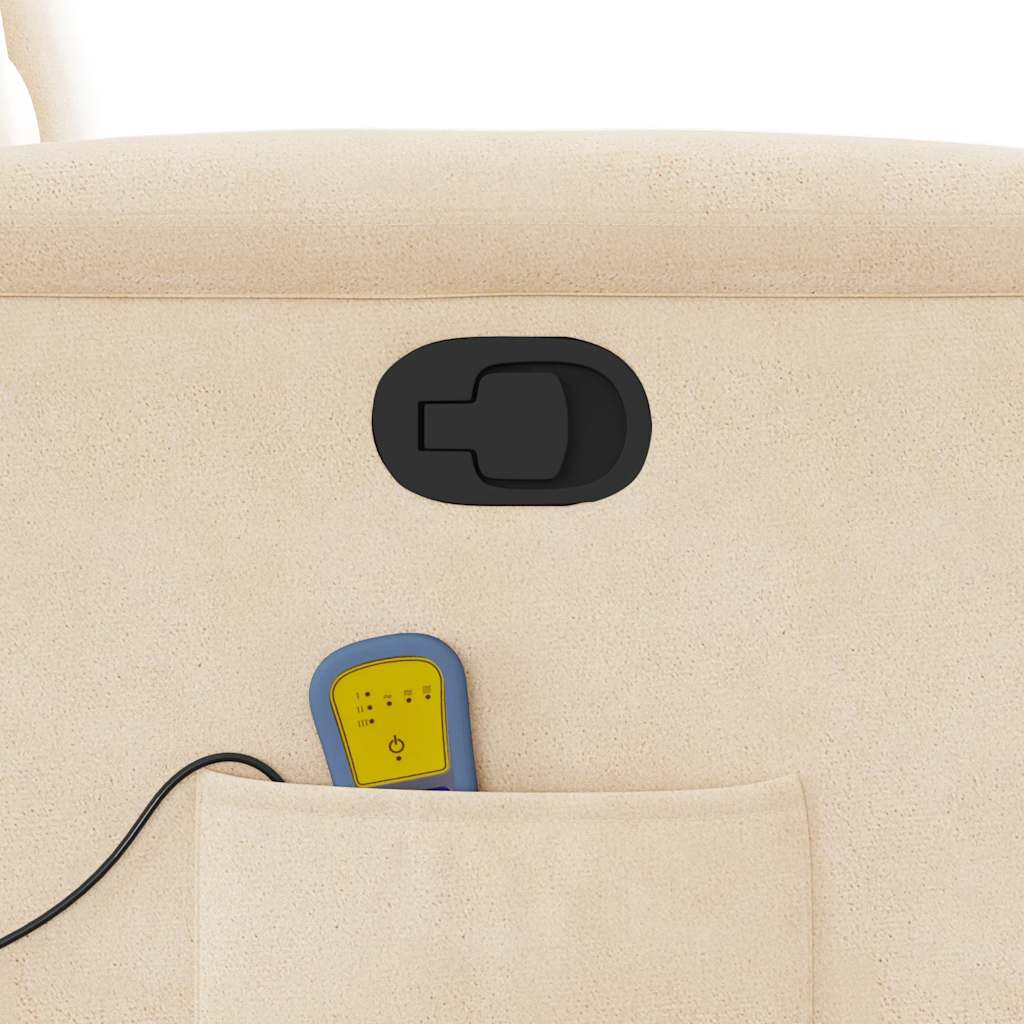 Poltrona de massagens reclinável elevatória microfibra bege