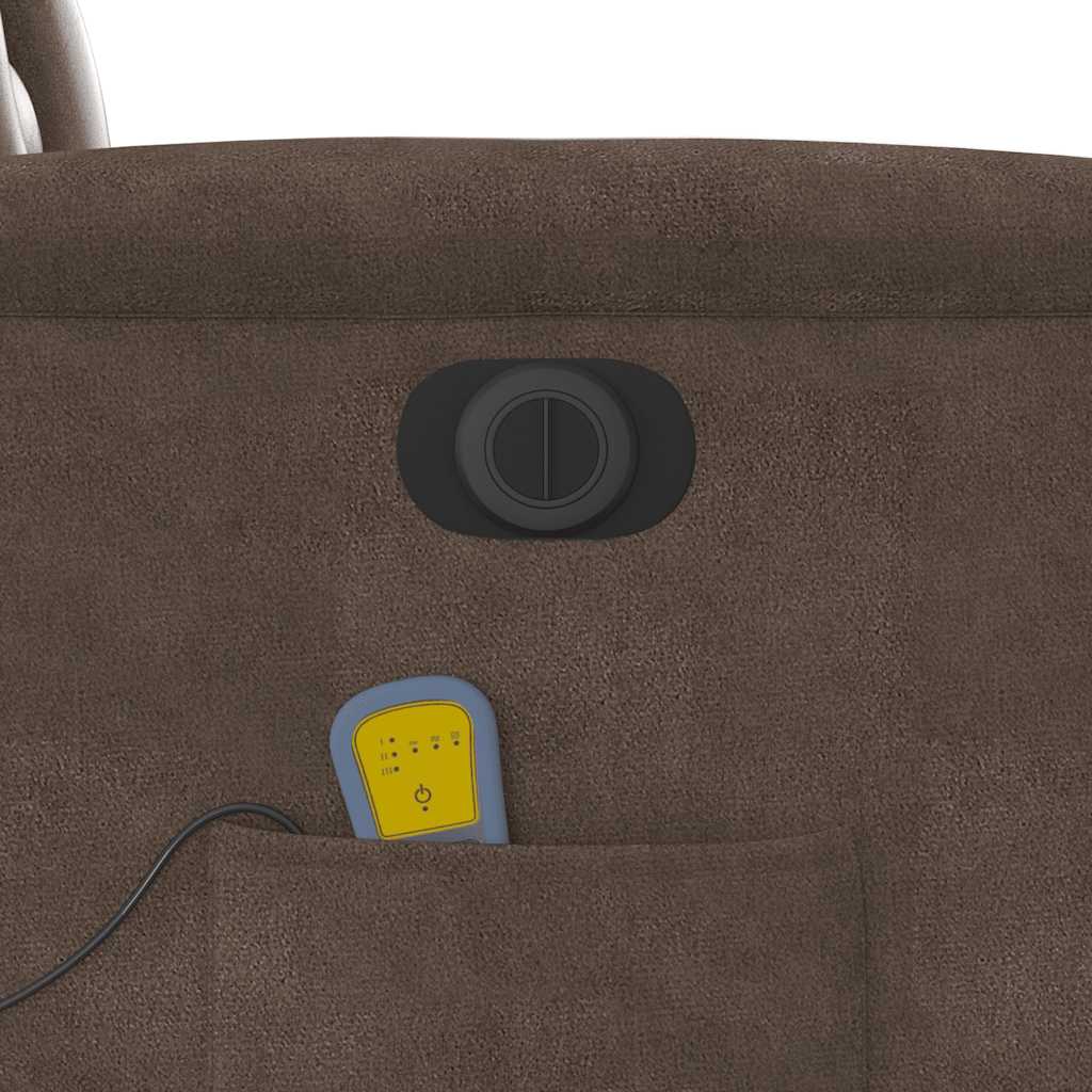 Poltrona de massagens elétrica elevatória microfibra castanho