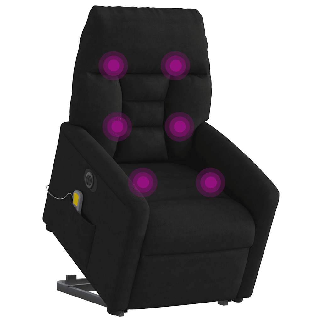 Poltrona de massagens elétrica elevatória microfibra preto