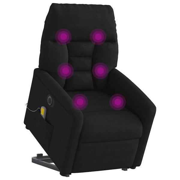 Poltrona de massagens elétrica elevatória microfibra preto