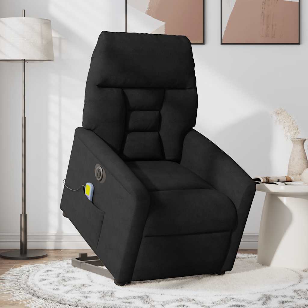 Poltrona de massagens elétrica elevatória microfibra preto