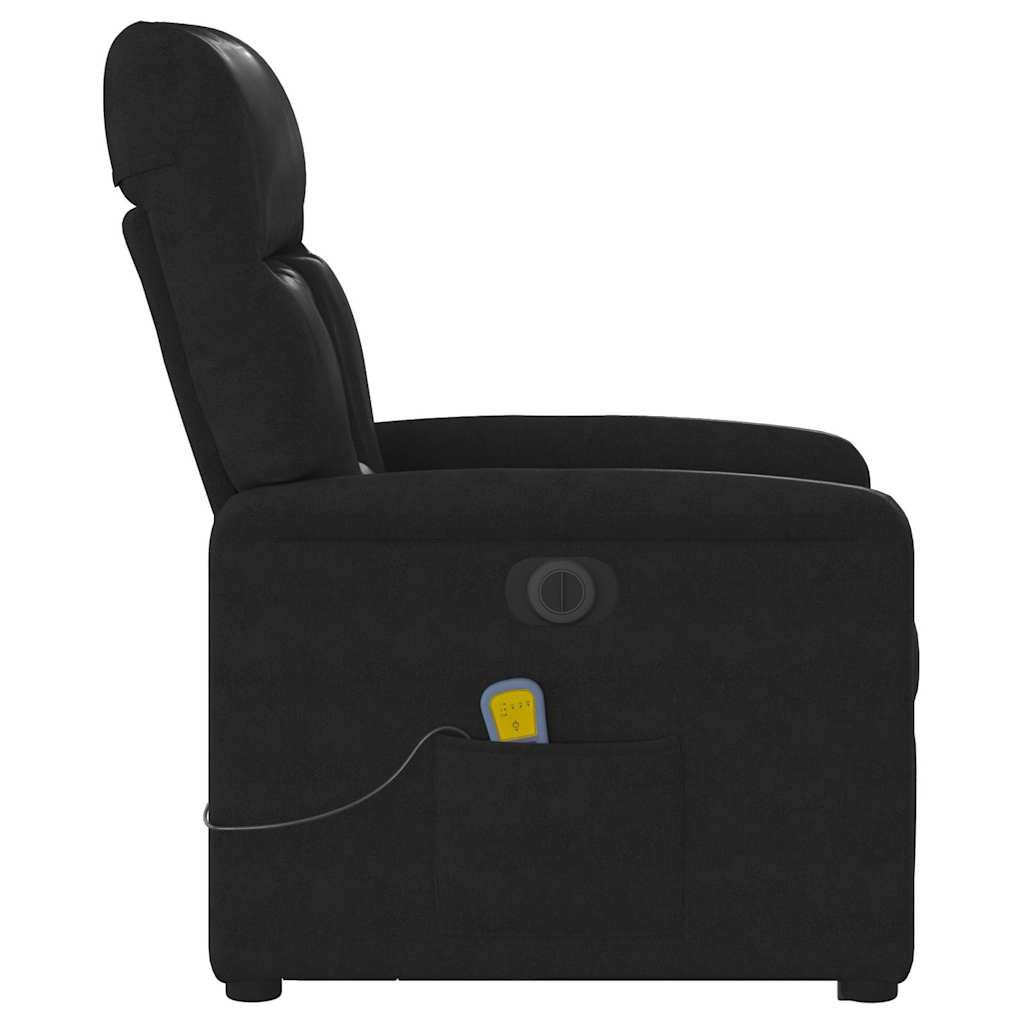 Poltrona de massagens elétrica elevatória microfibra preto