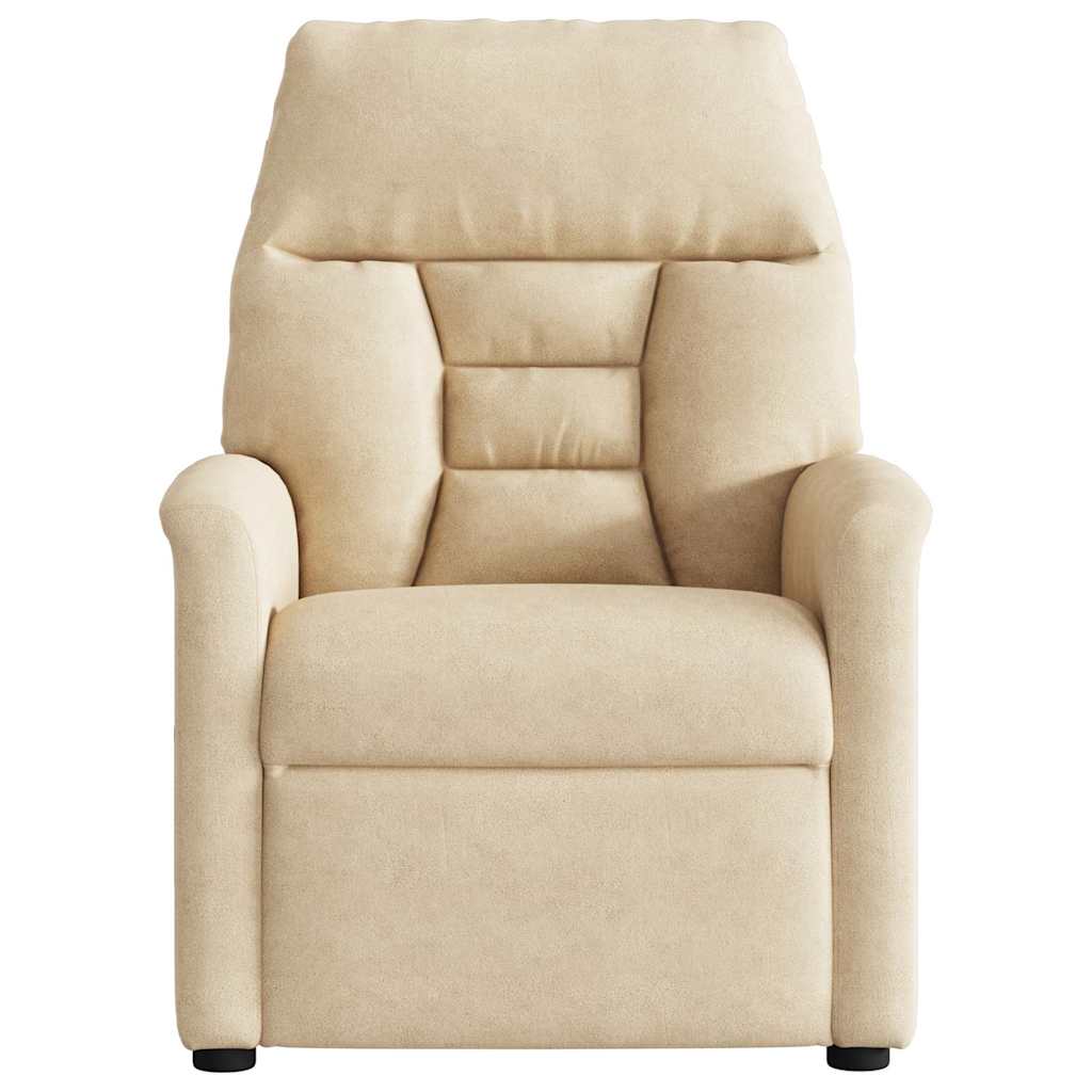Poltrona de massagens elétrica elevatória microfibra cor creme