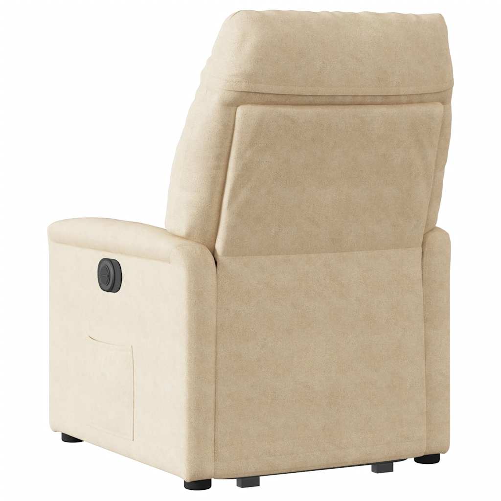 Poltrona de massagens elétrica elevatória microfibra cor creme