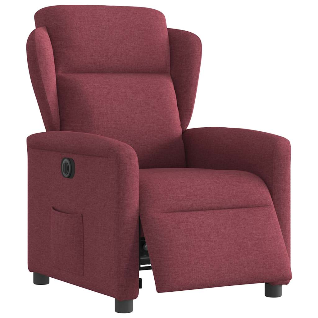 Poltrona elétrica reclinável tecido vermelho tinto