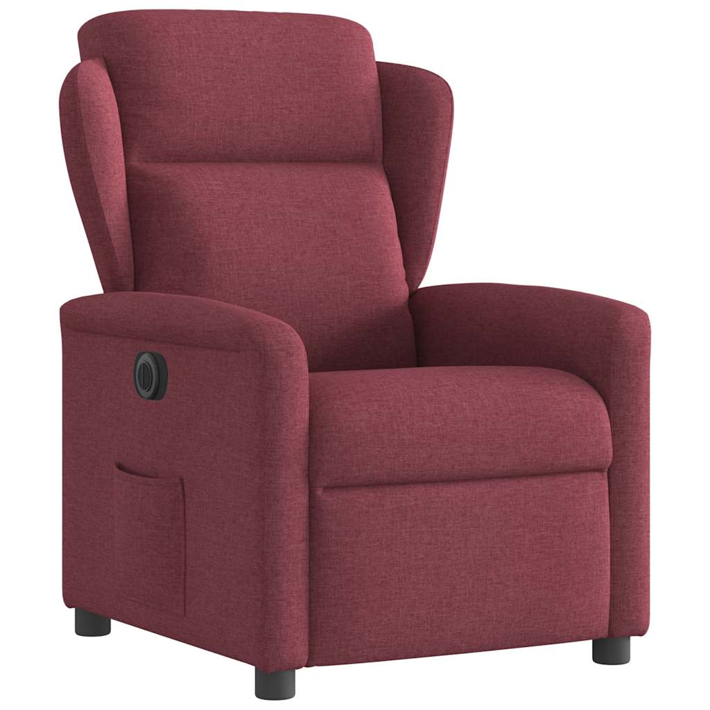 Poltrona elétrica reclinável tecido vermelho tinto