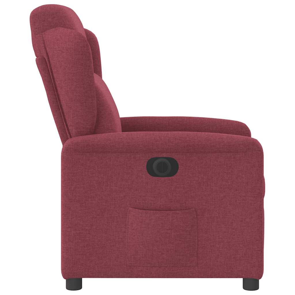 Poltrona elétrica reclinável tecido vermelho tinto