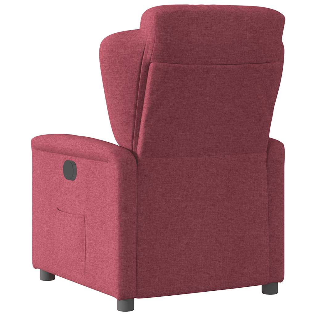 Poltrona elétrica reclinável tecido vermelho tinto