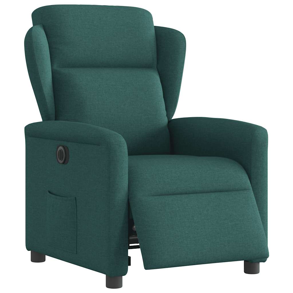 Poltrona elétrica reclinável tecido verde-escuro