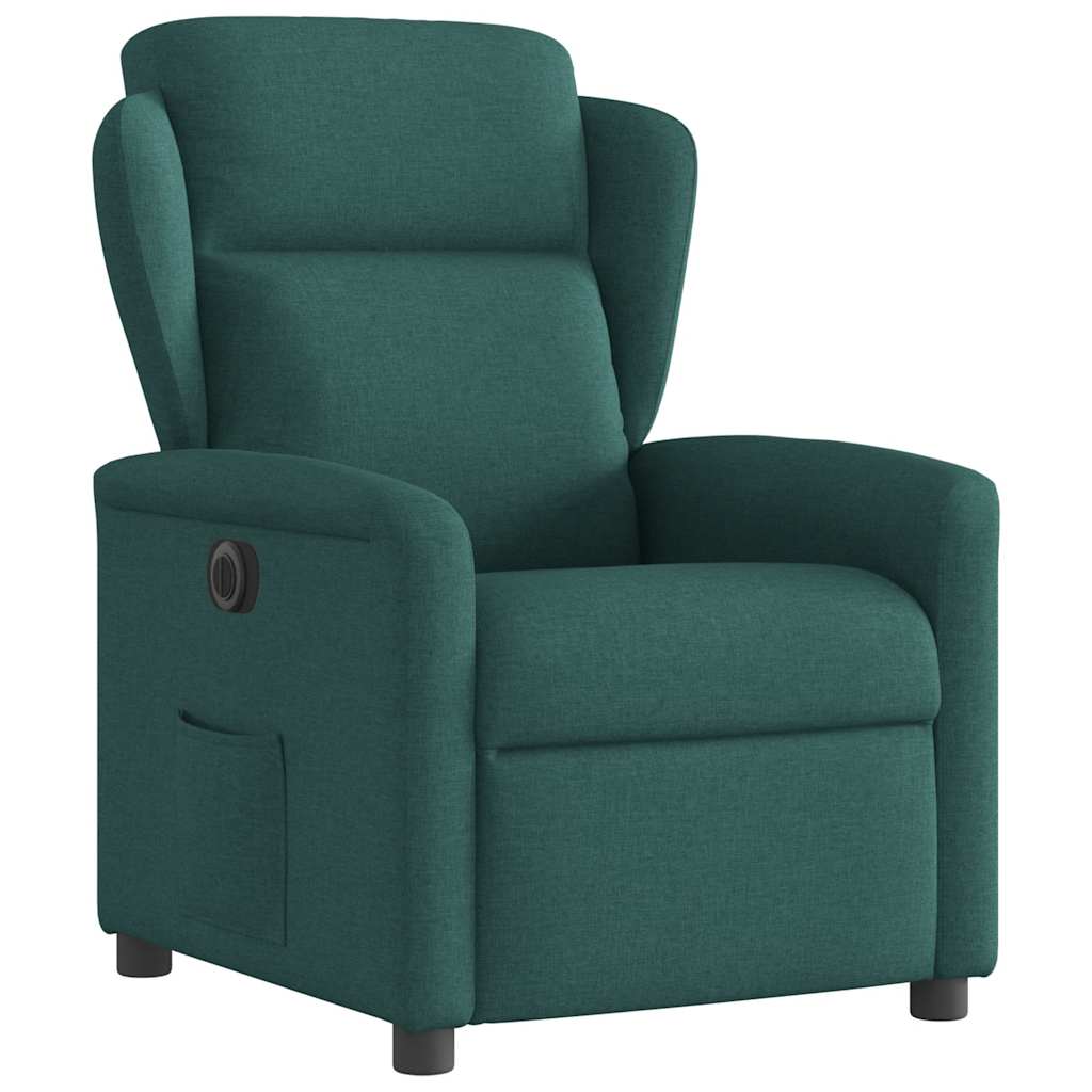 Poltrona elétrica reclinável tecido verde-escuro