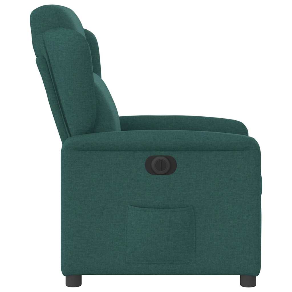 Poltrona elétrica reclinável tecido verde-escuro