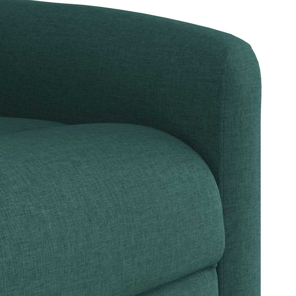 Poltrona reclinável de massagens elétrica tecido verde-escuro