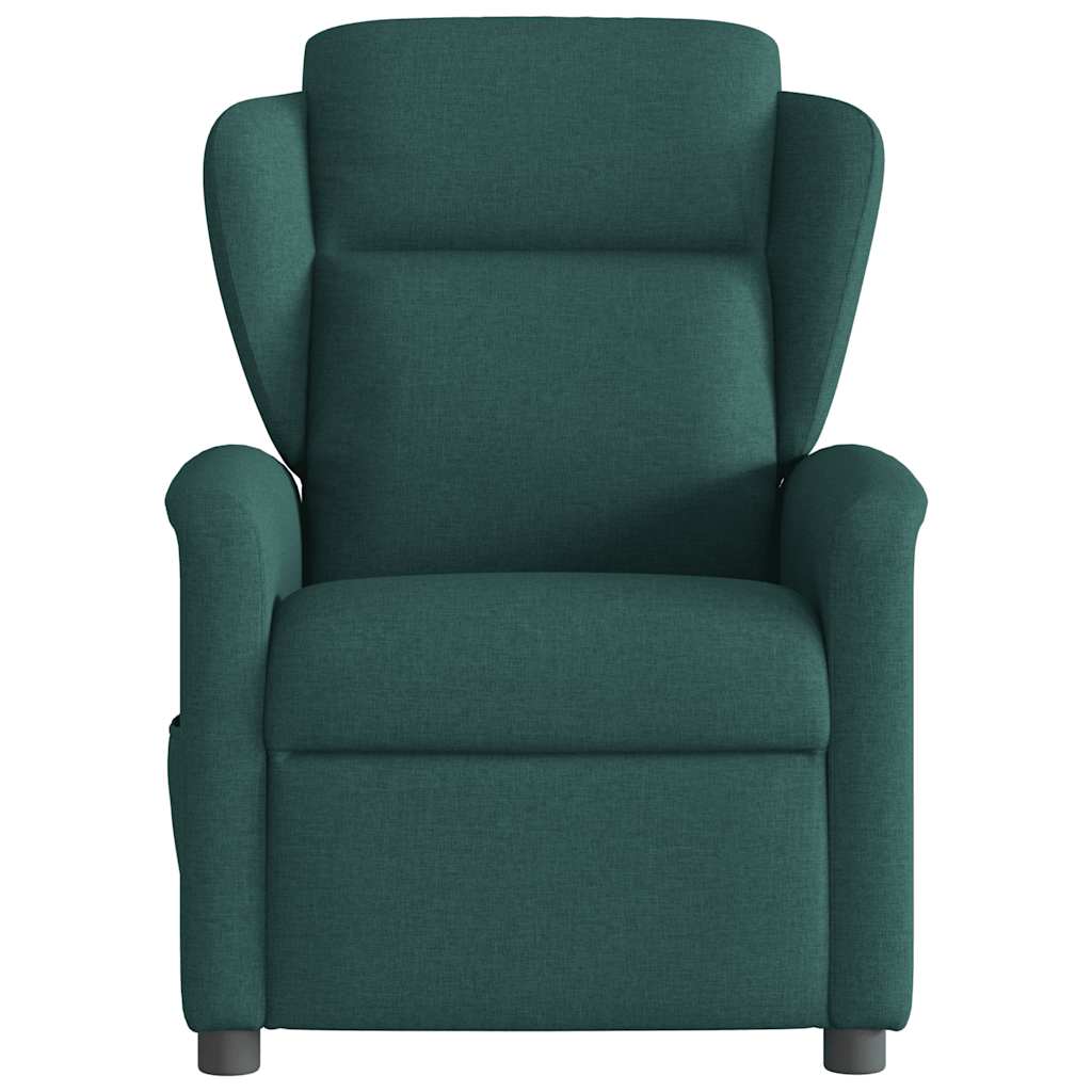Poltrona reclinável de massagens elétrica tecido verde-escuro