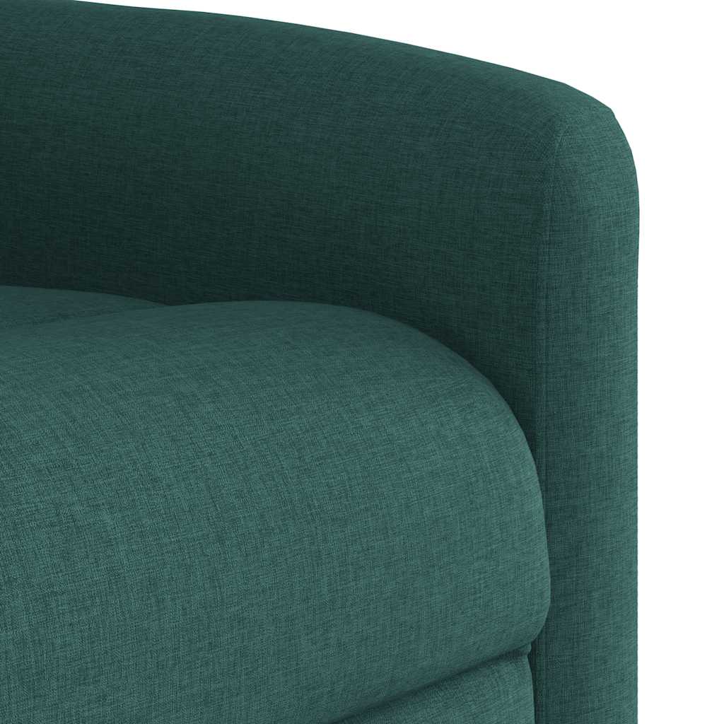 Poltrona reclinável elevatória de massagens tecido verde-escuro