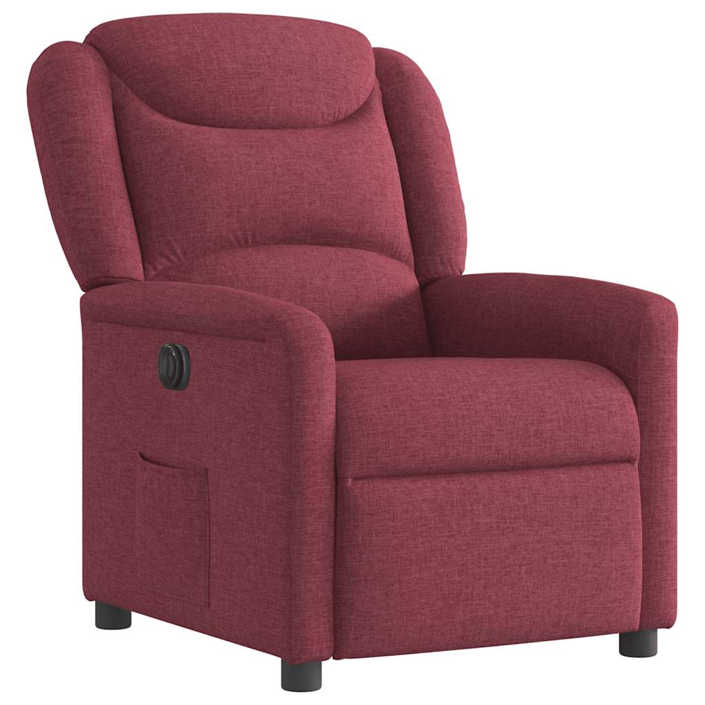 Poltrona elétrica reclinável tecido vermelho tinto