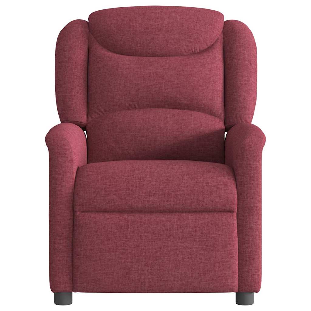 Poltrona elétrica reclinável tecido vermelho tinto