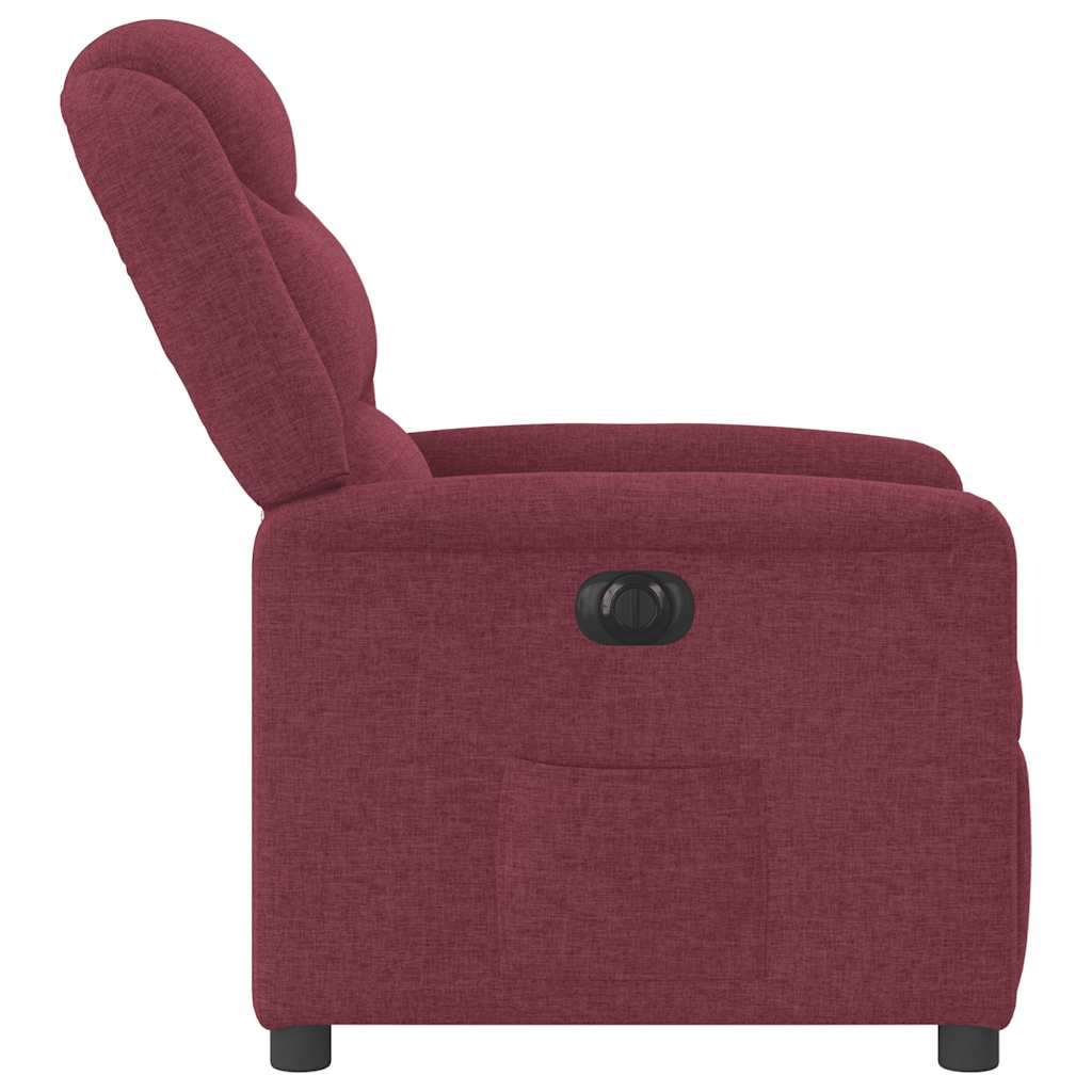 Poltrona elétrica reclinável tecido vermelho tinto