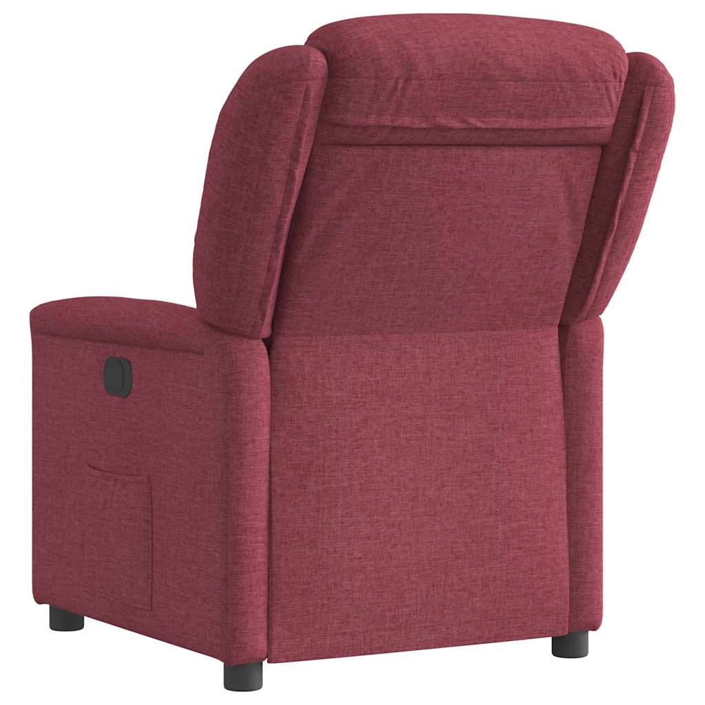 Poltrona elétrica reclinável tecido vermelho tinto