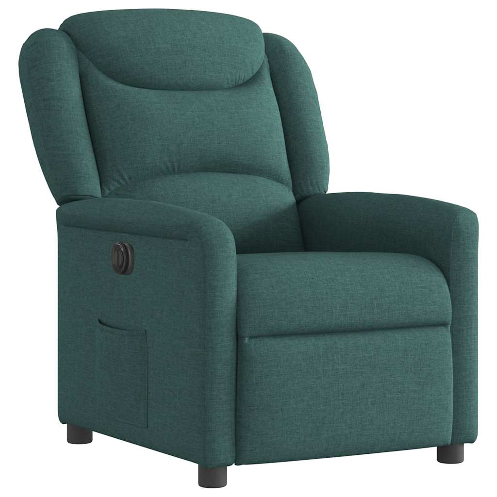 Poltrona elétrica reclinável tecido verde-escuro