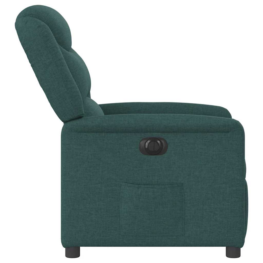 Poltrona elétrica reclinável tecido verde-escuro