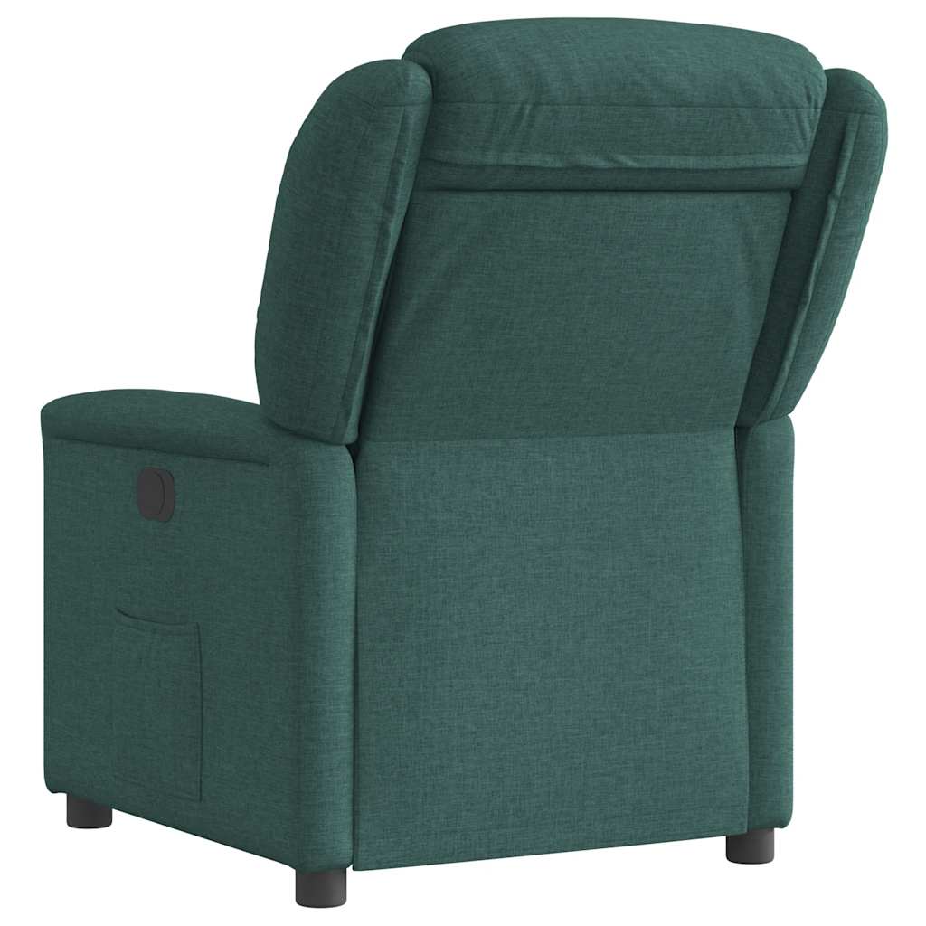 Poltrona elétrica reclinável tecido verde-escuro