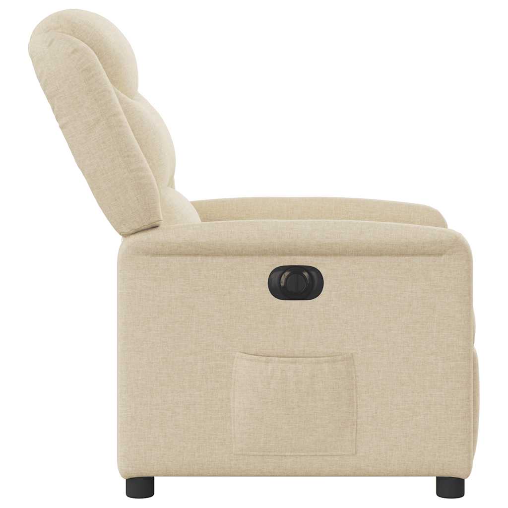 Poltrona reclinável elétrica tecido cor creme