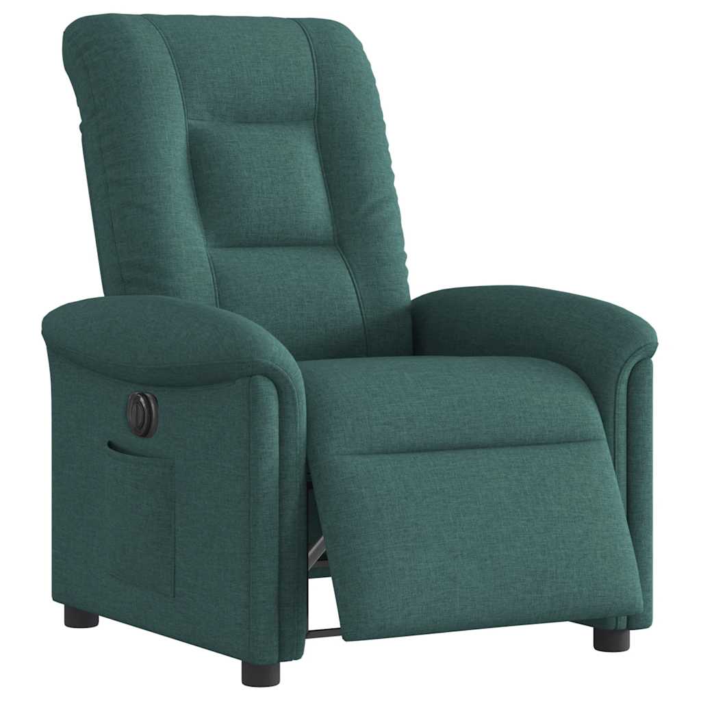 Poltrona elétrica reclinável tecido verde-escuro