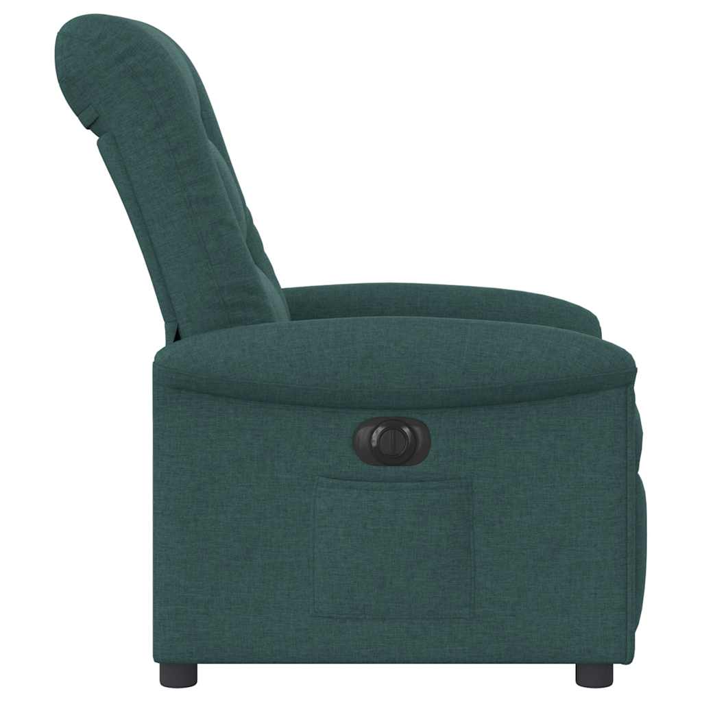 Poltrona elétrica reclinável tecido verde-escuro