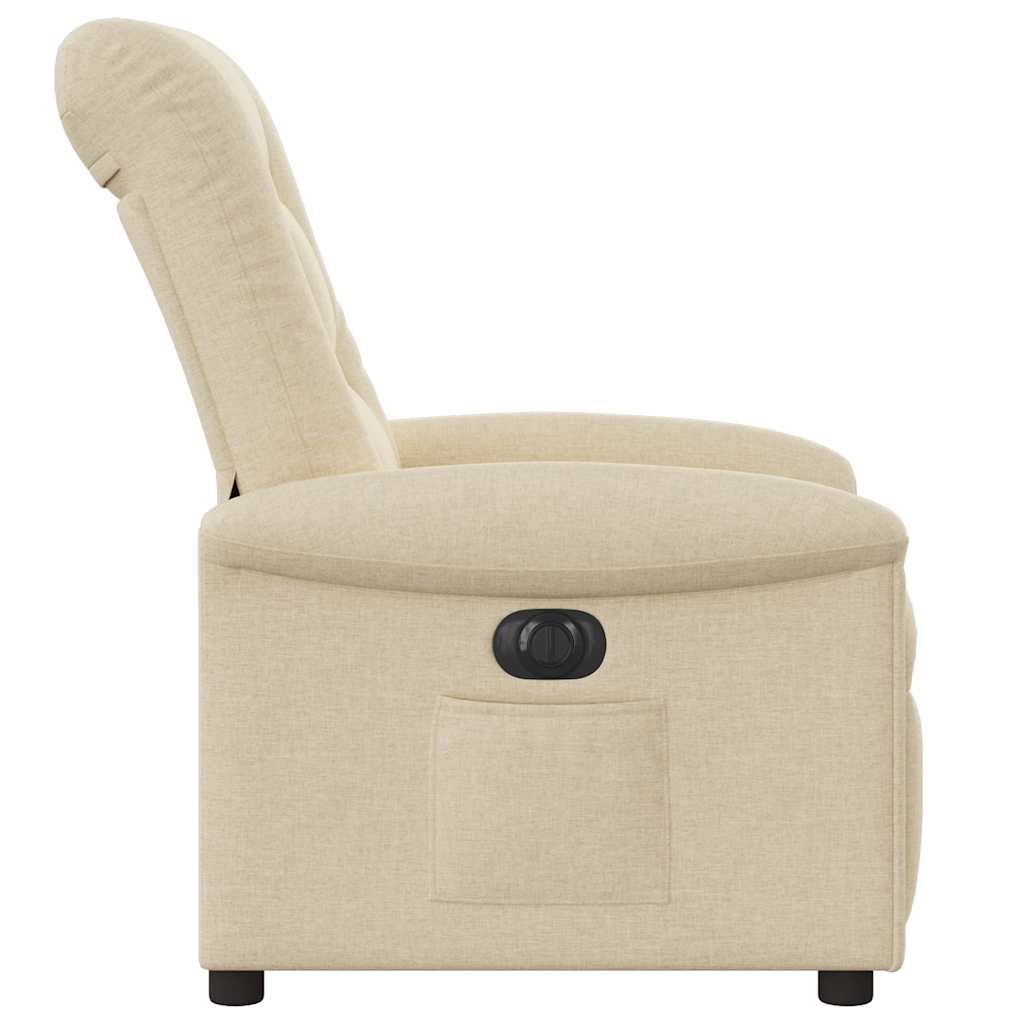 Poltrona reclinável elétrica tecido cor creme