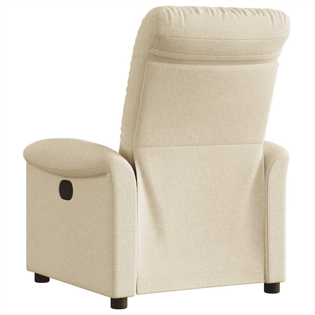 Poltrona reclinável elétrica tecido cor creme