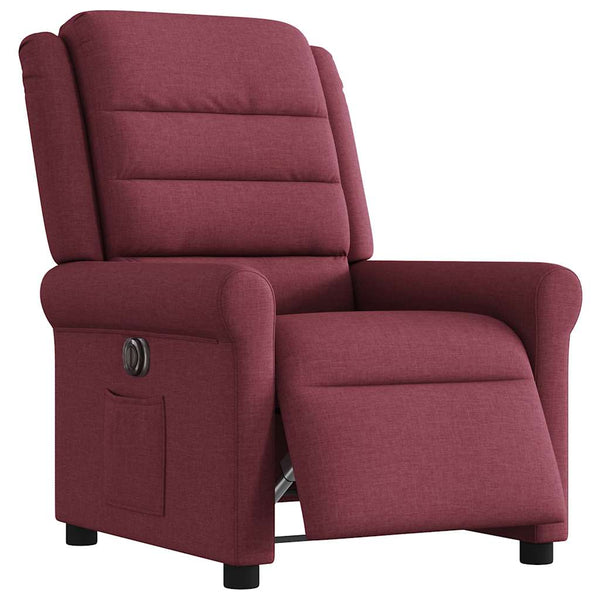 Poltrona elétrica reclinável tecido vermelho tinto