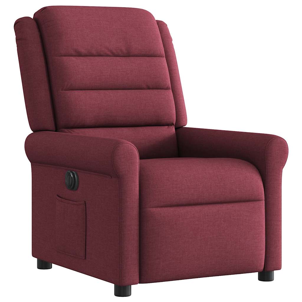 Poltrona elétrica reclinável tecido vermelho tinto