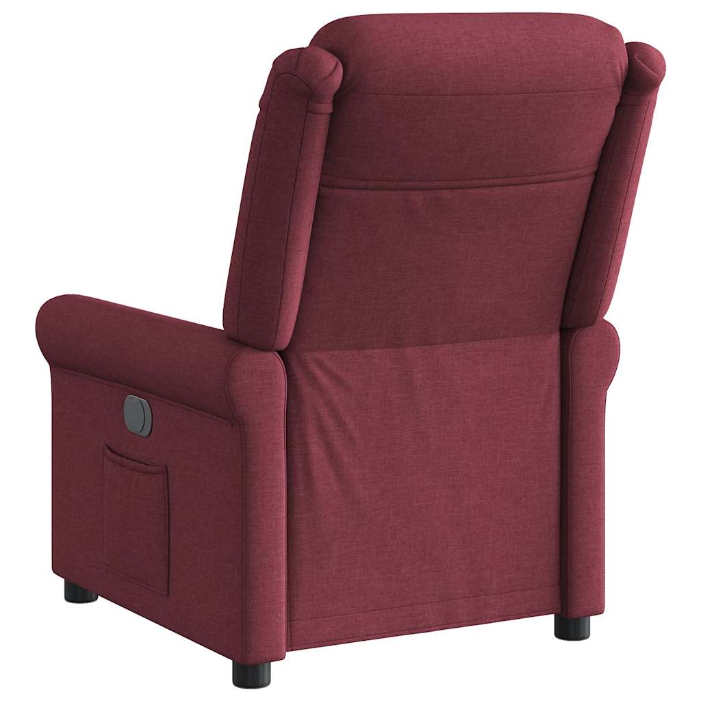 Poltrona elétrica reclinável tecido vermelho tinto