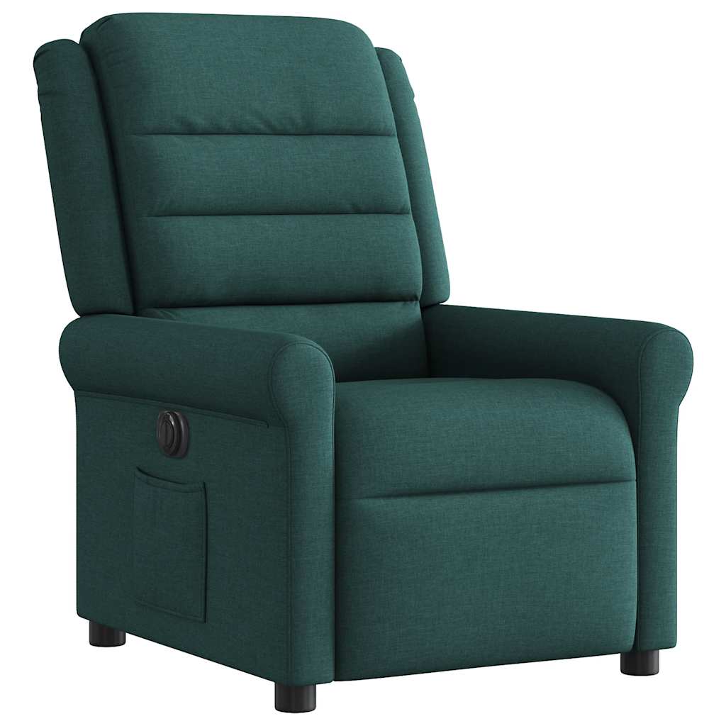Poltrona elétrica reclinável tecido verde-escuro
