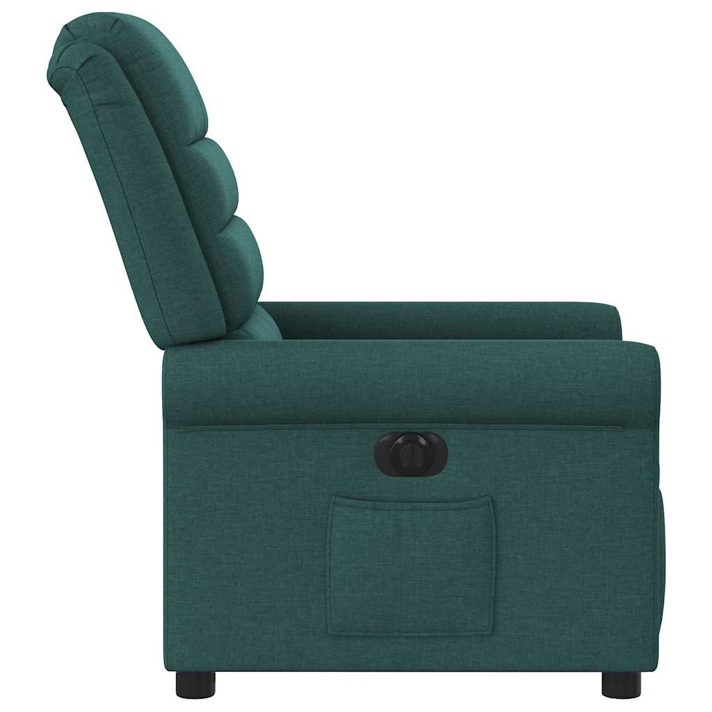 Poltrona elétrica reclinável tecido verde-escuro