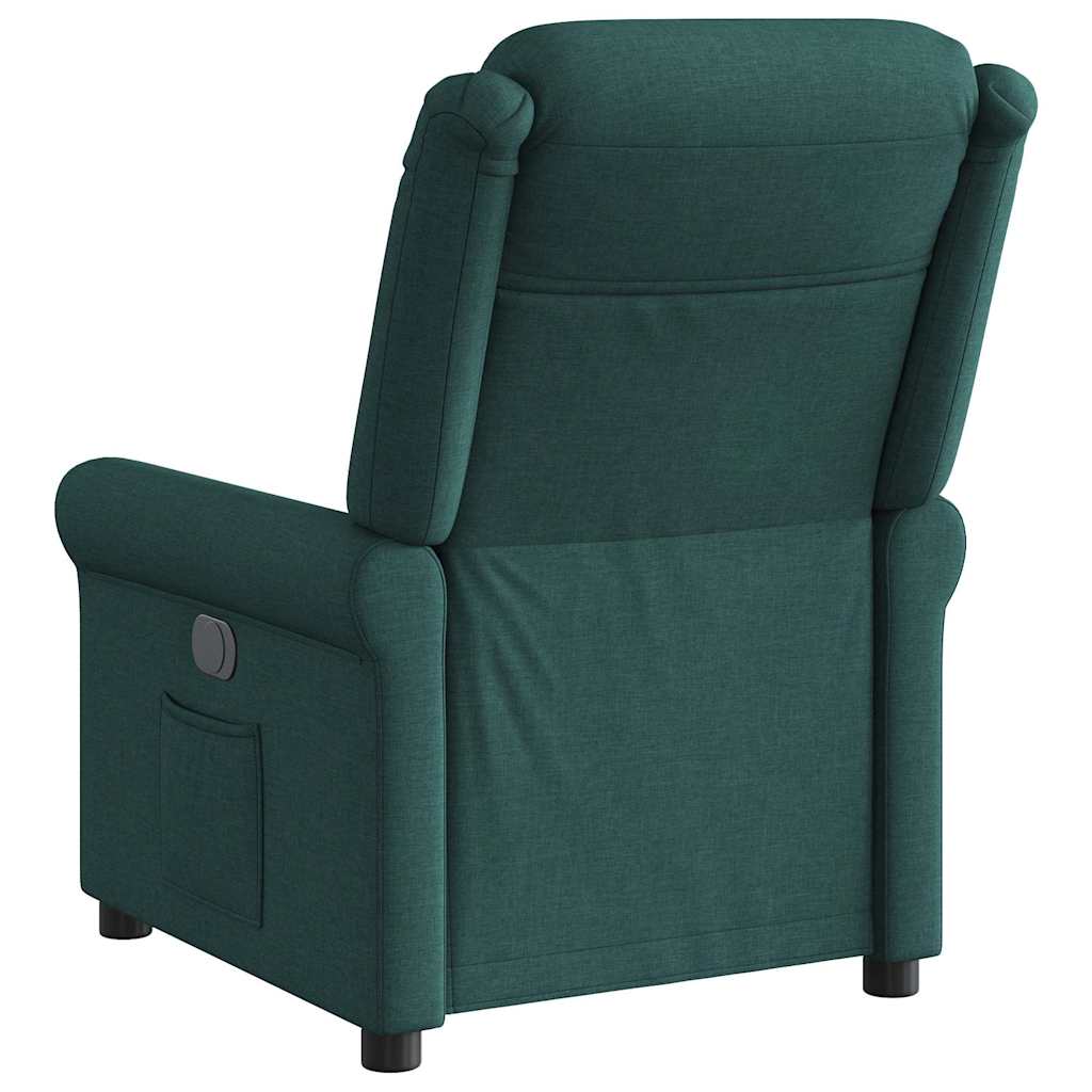 Poltrona elétrica reclinável tecido verde-escuro