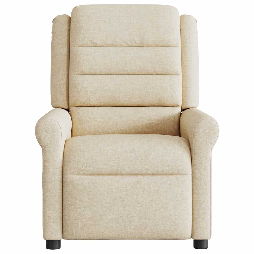 Poltrona reclinável elétrica tecido cor creme