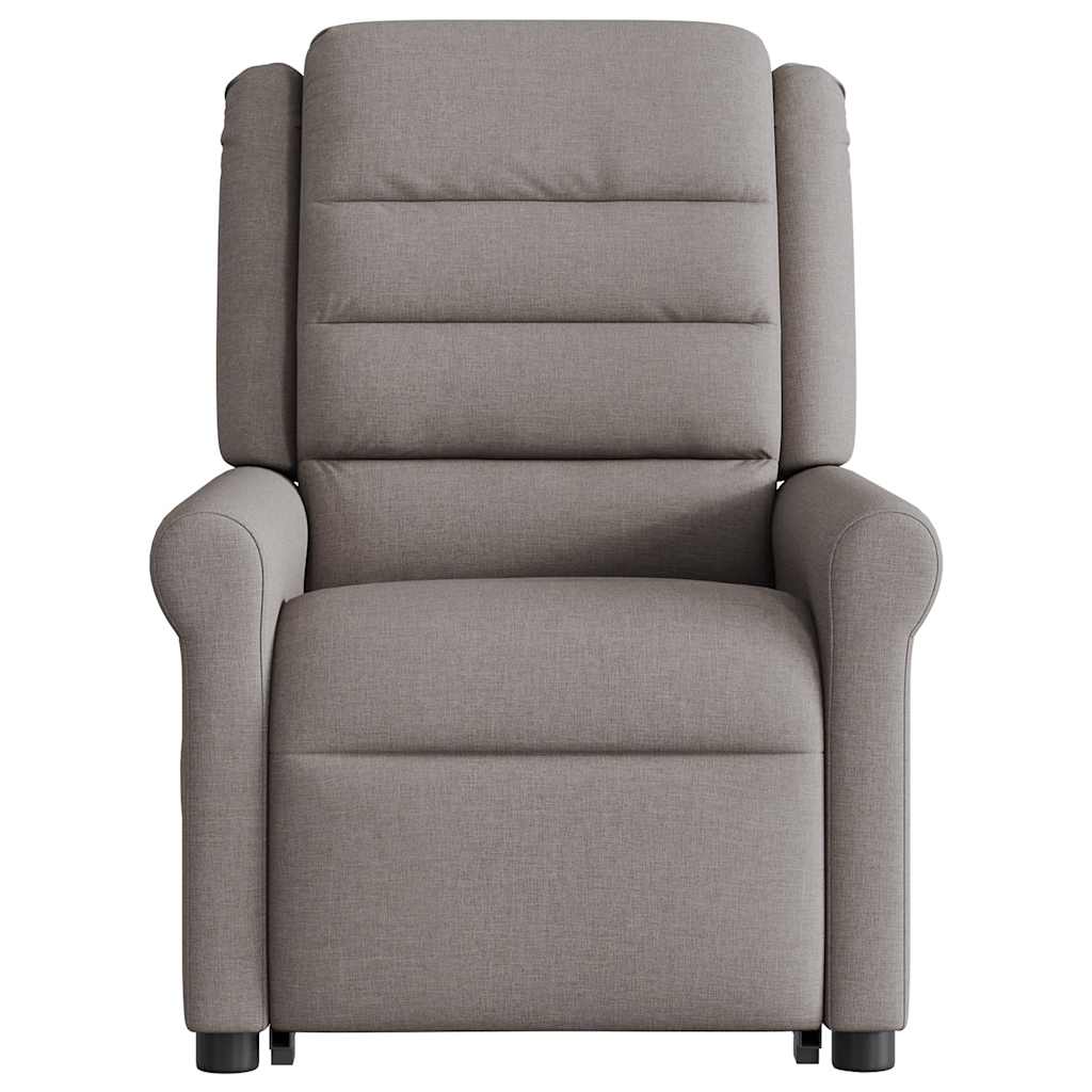 Poltrona elevatória de massagens tecido cinzento-acastanhado