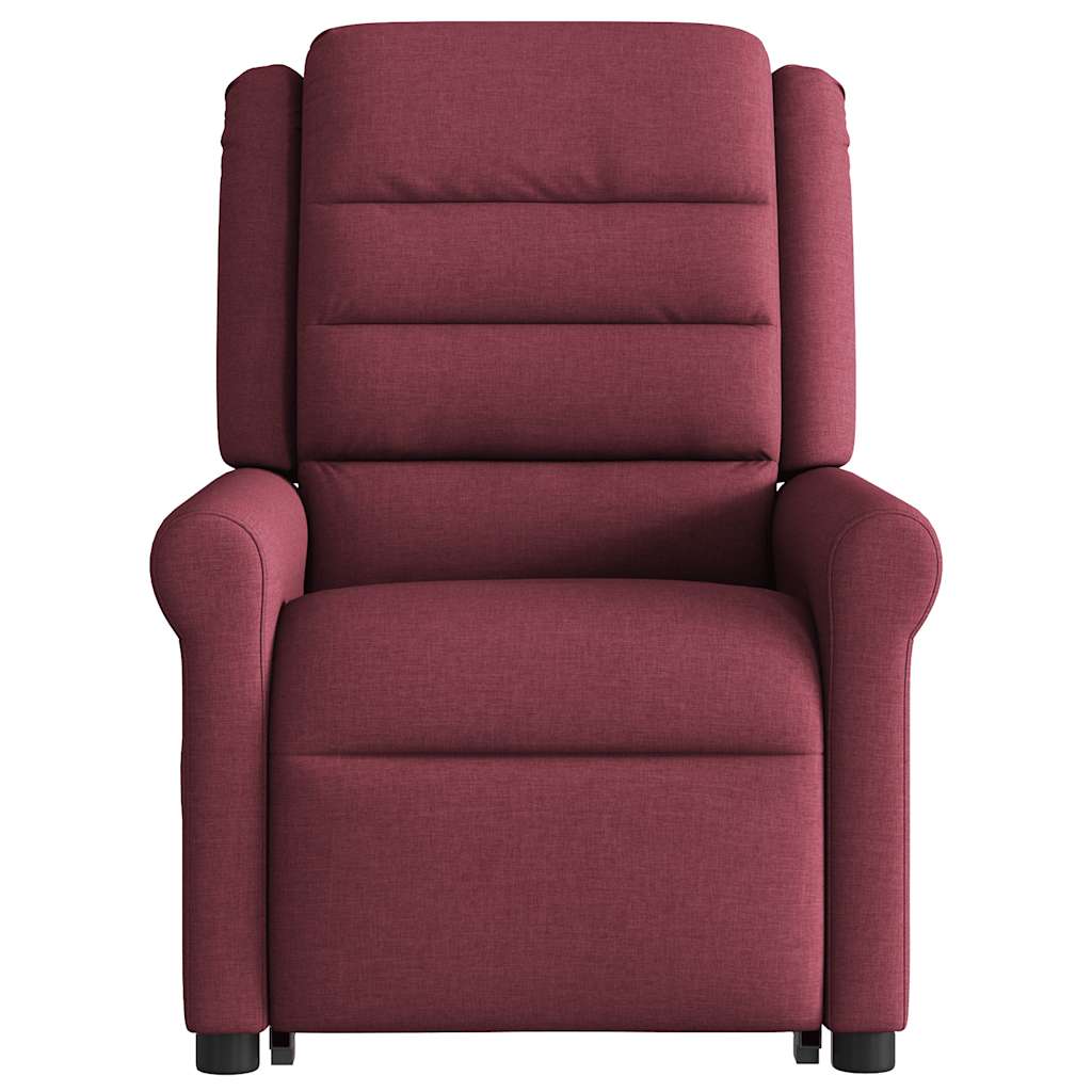 Poltrona elevatória de massagens elétrica tecido vermelho tinto