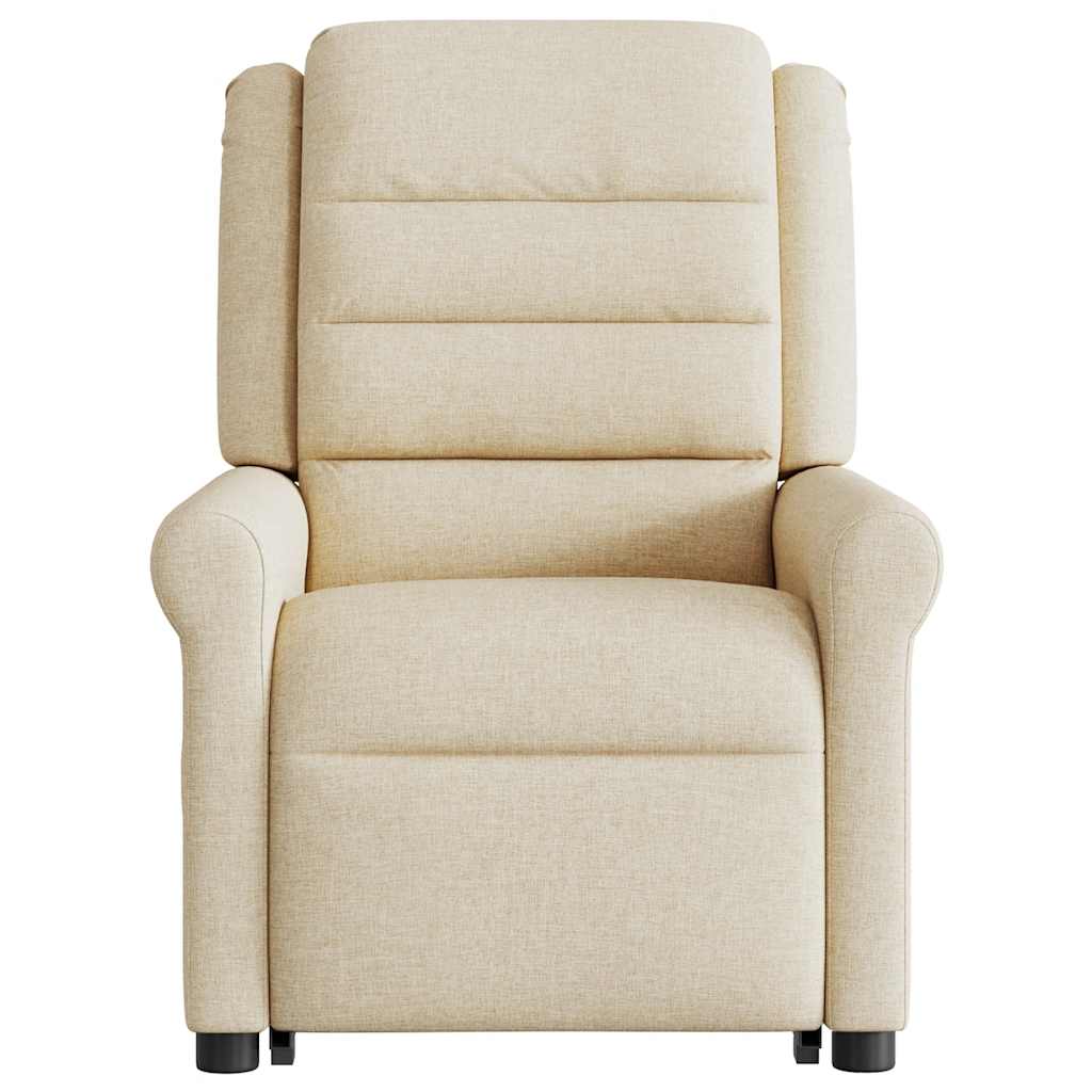 Poltrona elétrica elevatória massagens tecido creme