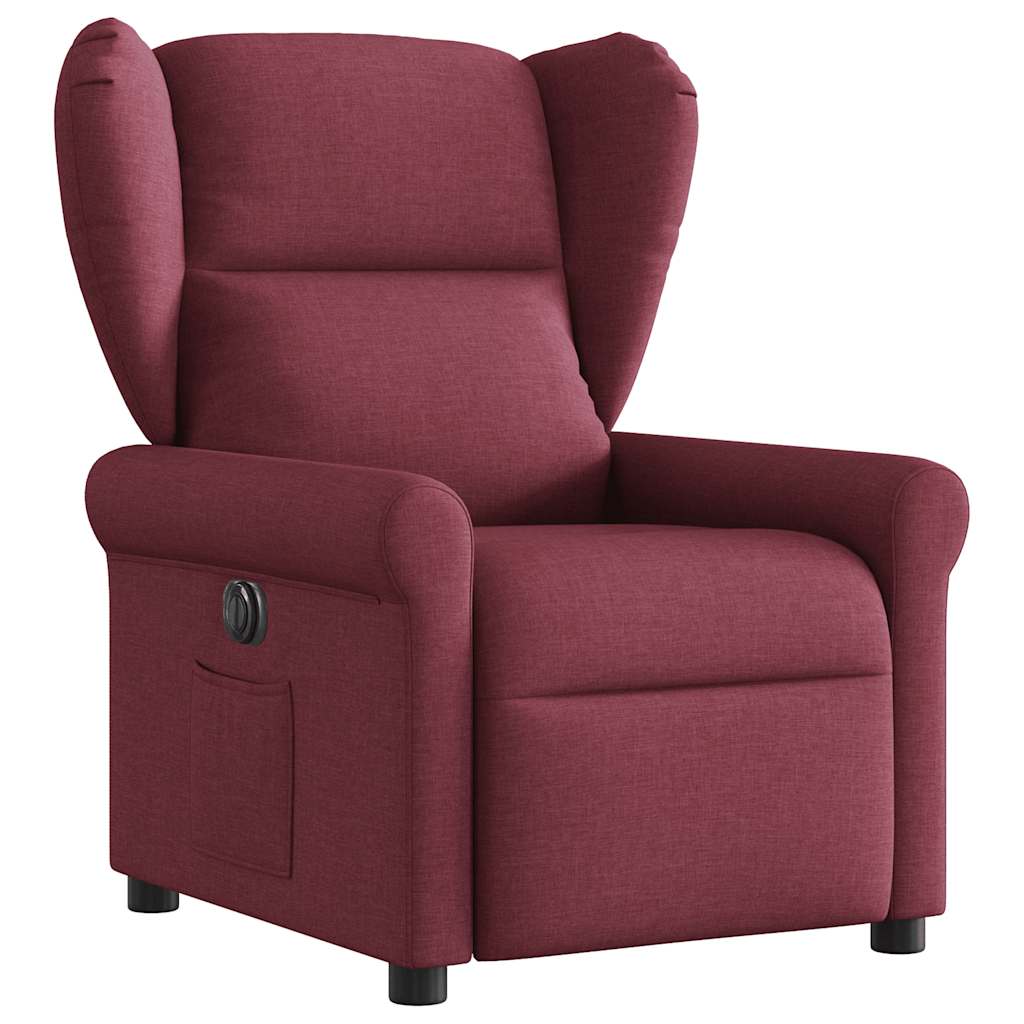Poltrona elétrica reclinável tecido vermelho tinto