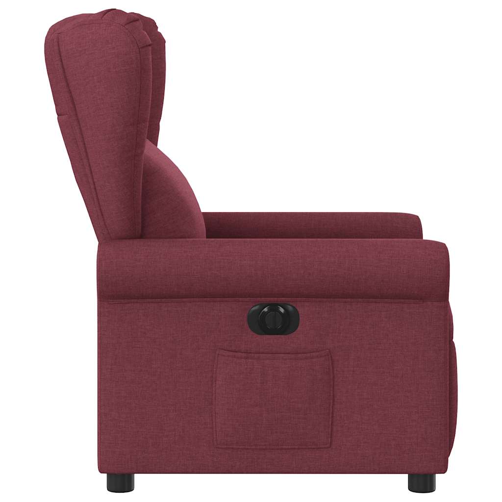 Poltrona elétrica reclinável tecido vermelho tinto