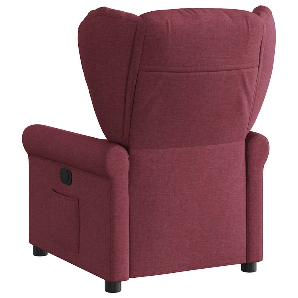 Poltrona elétrica reclinável tecido vermelho tinto