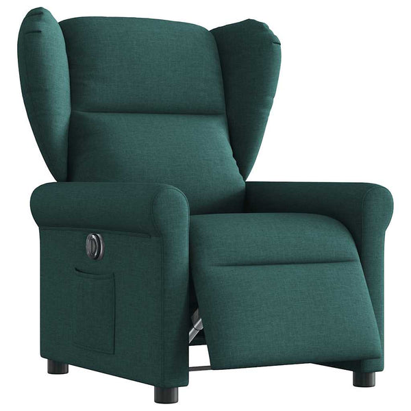 Poltrona elétrica reclinável tecido verde-escuro