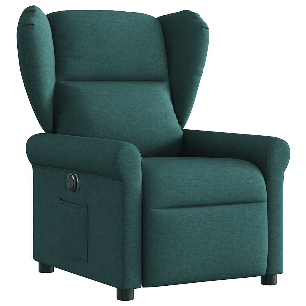 Poltrona elétrica reclinável tecido verde-escuro