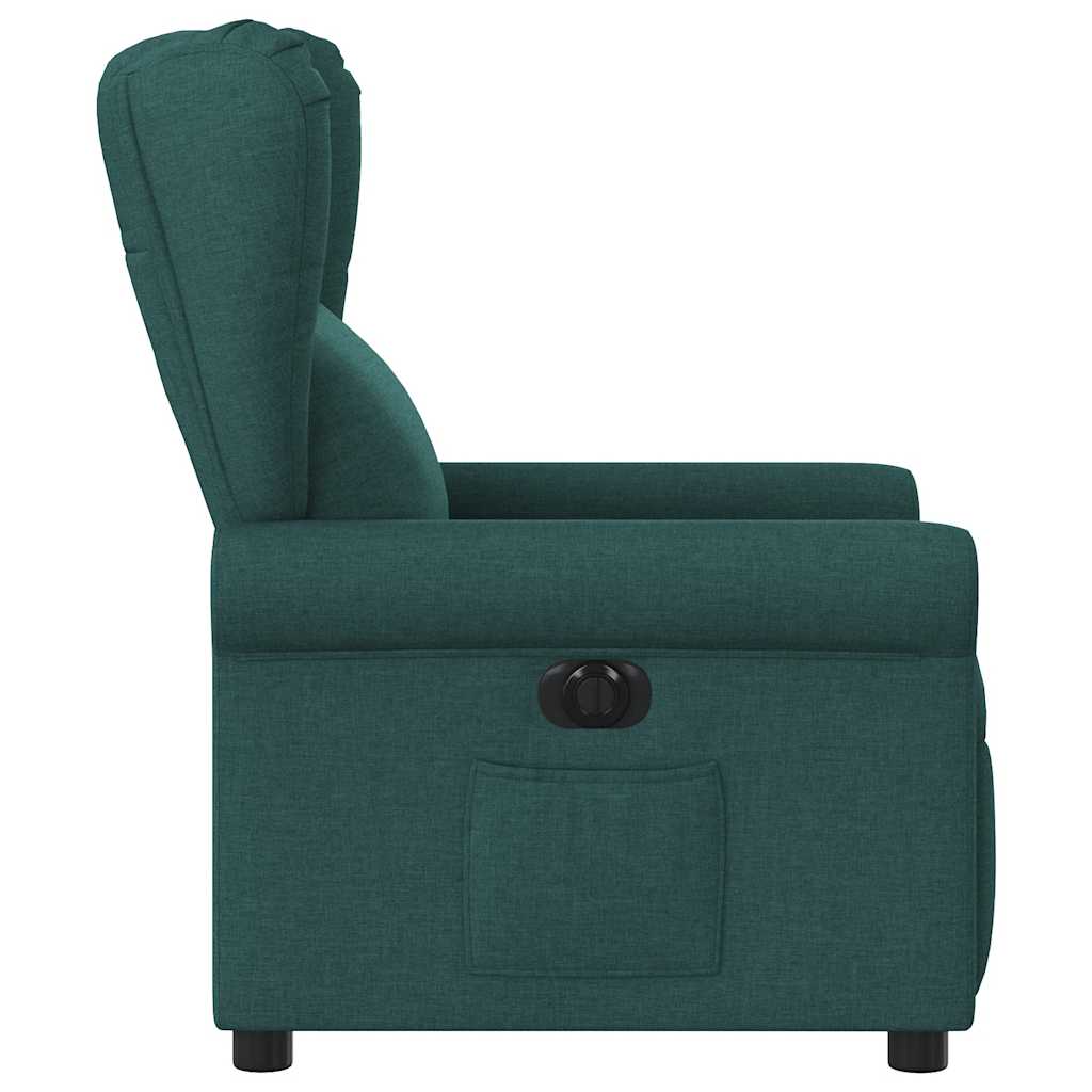 Poltrona elétrica reclinável tecido verde-escuro