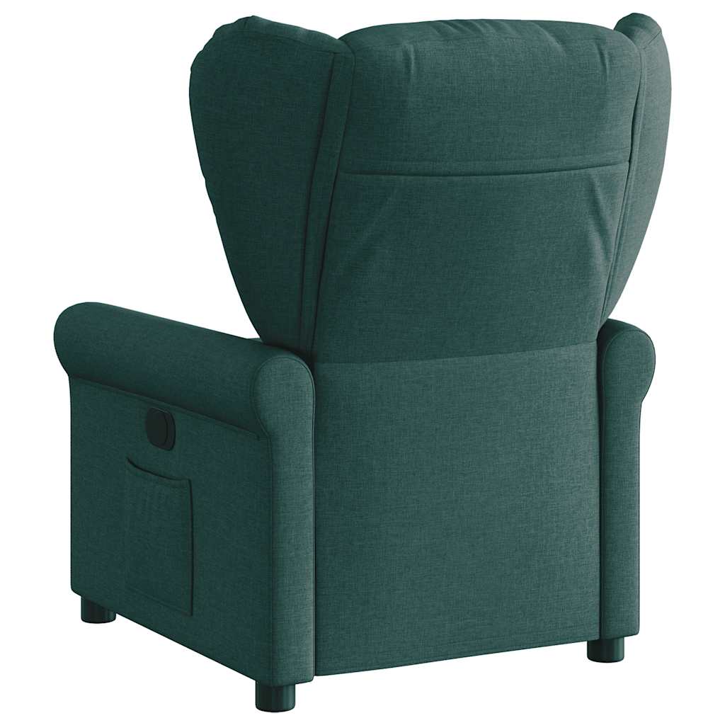 Poltrona elétrica reclinável tecido verde-escuro