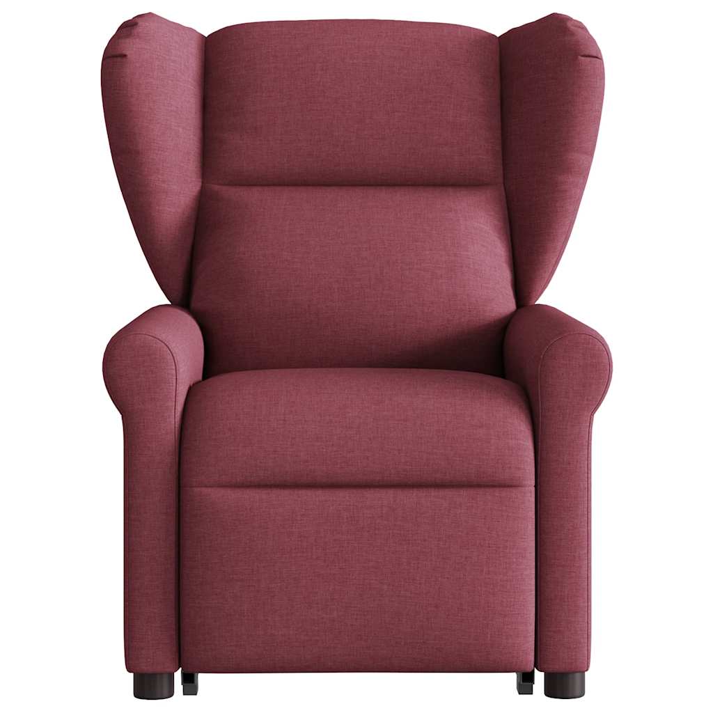 Poltrona elevatória de massagens elétrica tecido vermelho tinto