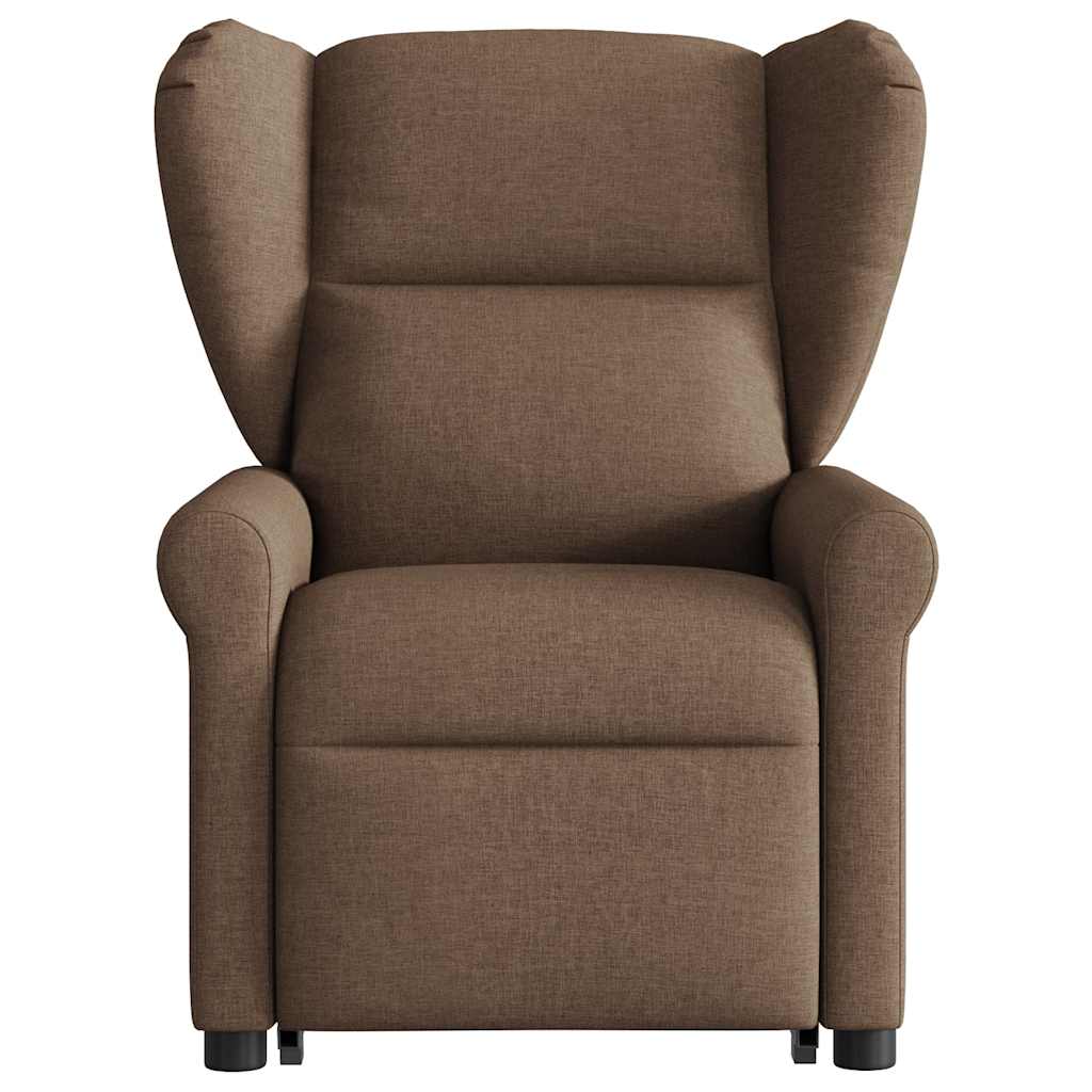 Poltrona elétrica elevatória massagens tecido castanho